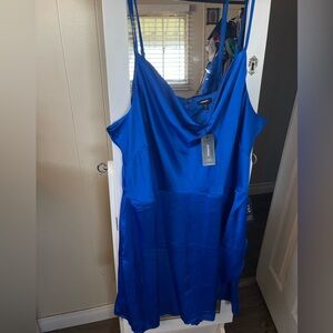 Vibrant Blue Satin romper